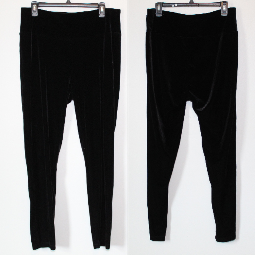Soft Surroundings Velvet Stretch Pull On Pants Black Women's Size Large H14242 - Picture 8 of 8